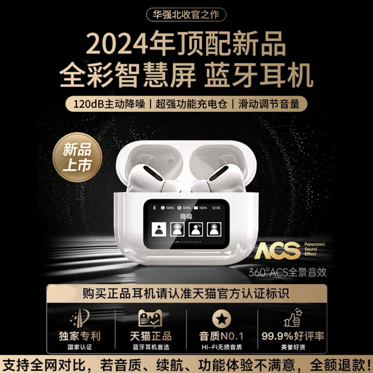 Pro3 Wireless Earbuds with Smart Screen (2024 Edition) Pro3無線耳機,搭載智慧螢幕(2024版本)