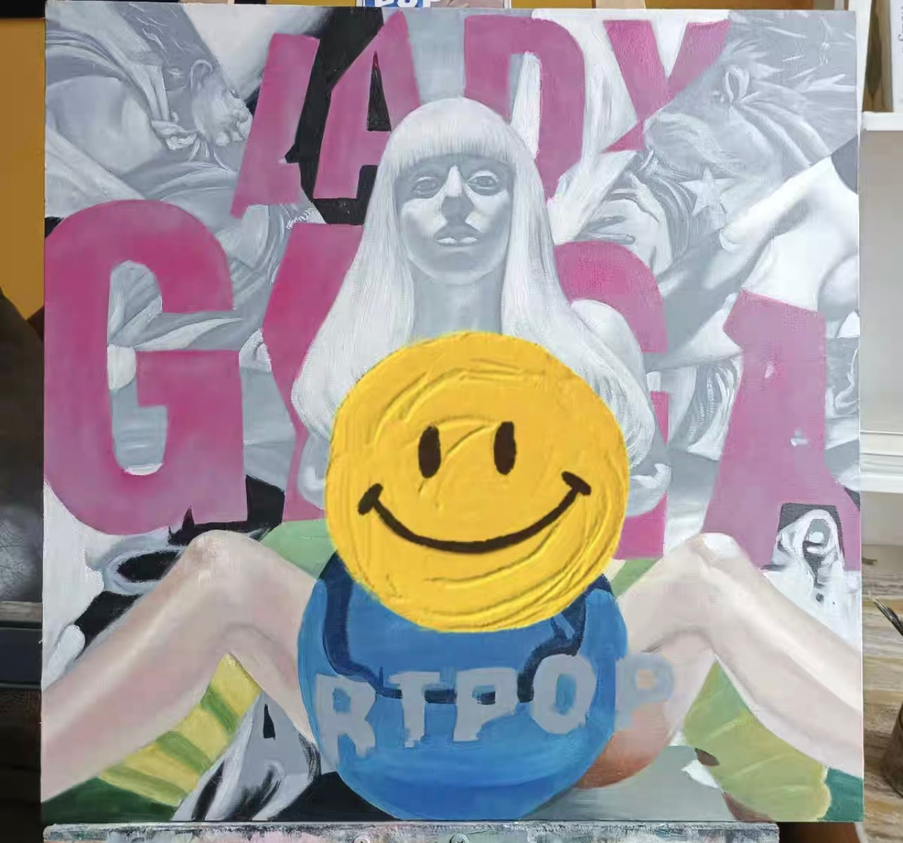 Lady Gaga *ARTPOP* Hand-Painted Album Cover Reproduction (60x60cm Canvas)