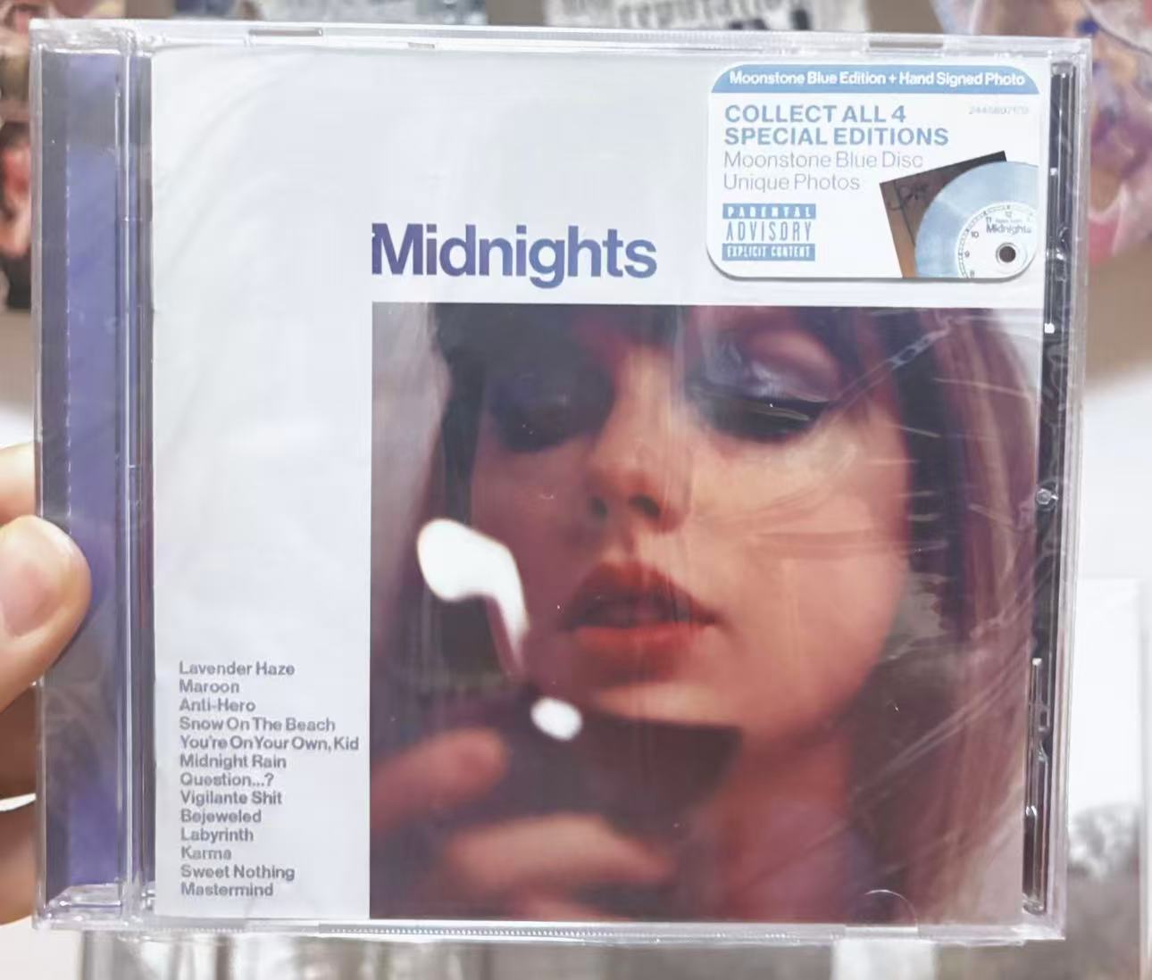 Taylor Swift Midnights Moonstone Blue Edition Signed CD Sealed Read Desc