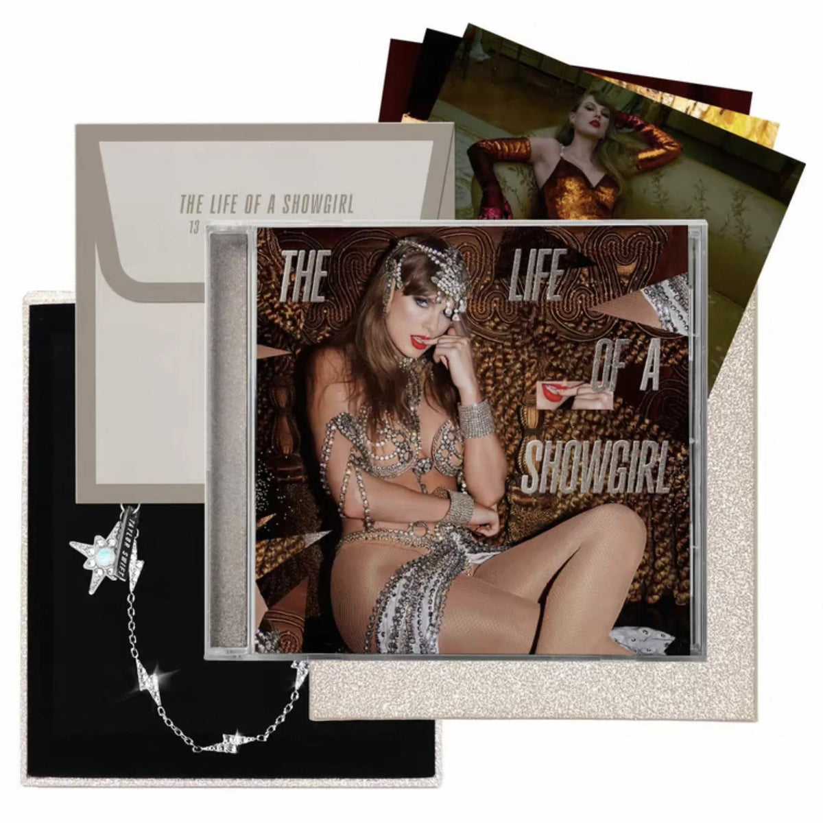 Taylor Swift – The Life of a Showgirl – Silver Deluxe CD with Star Bracelet