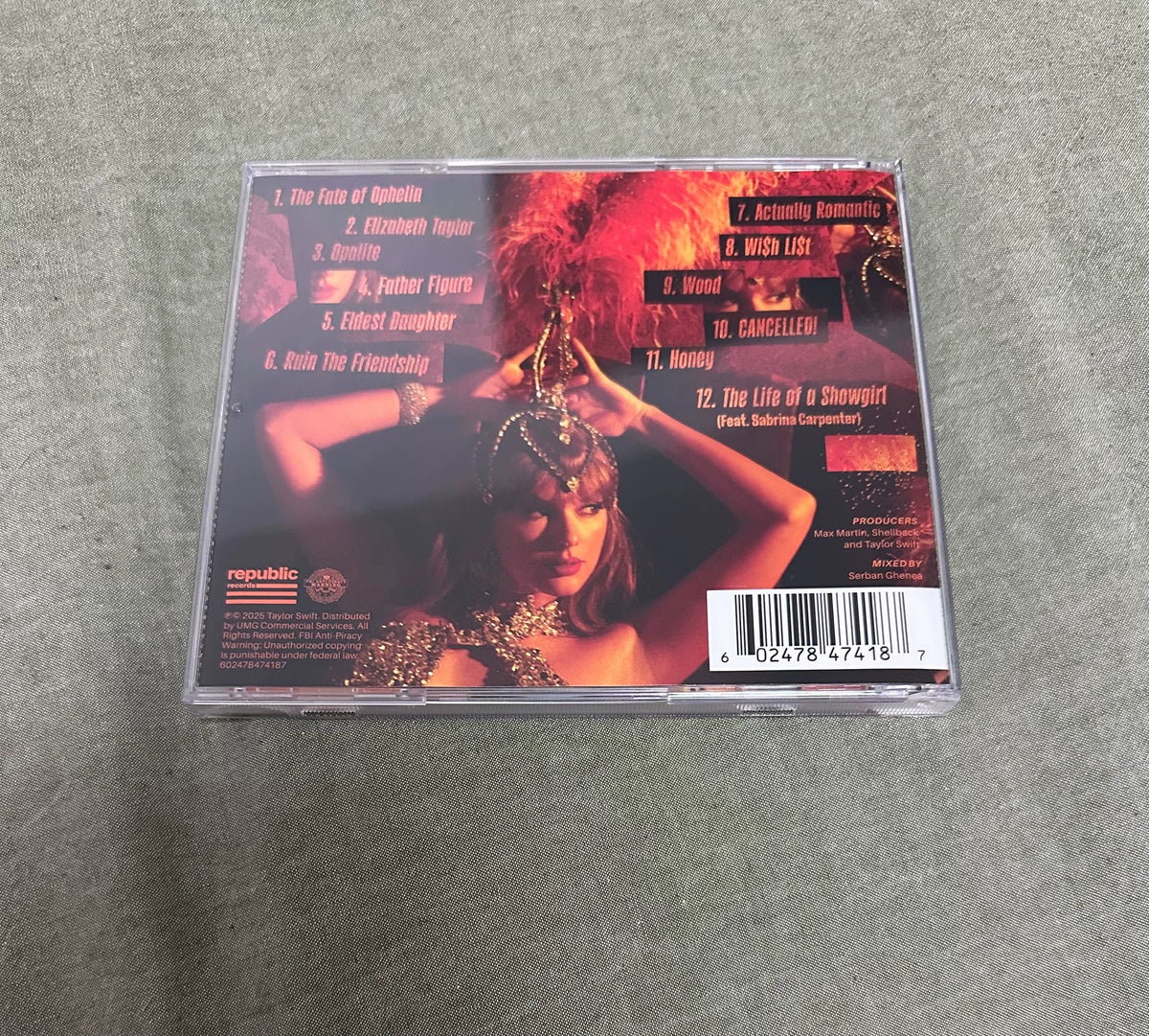 Taylor Swift – The Life of a Showgirl – Signed CD, Cover 3, No Hype Sticker