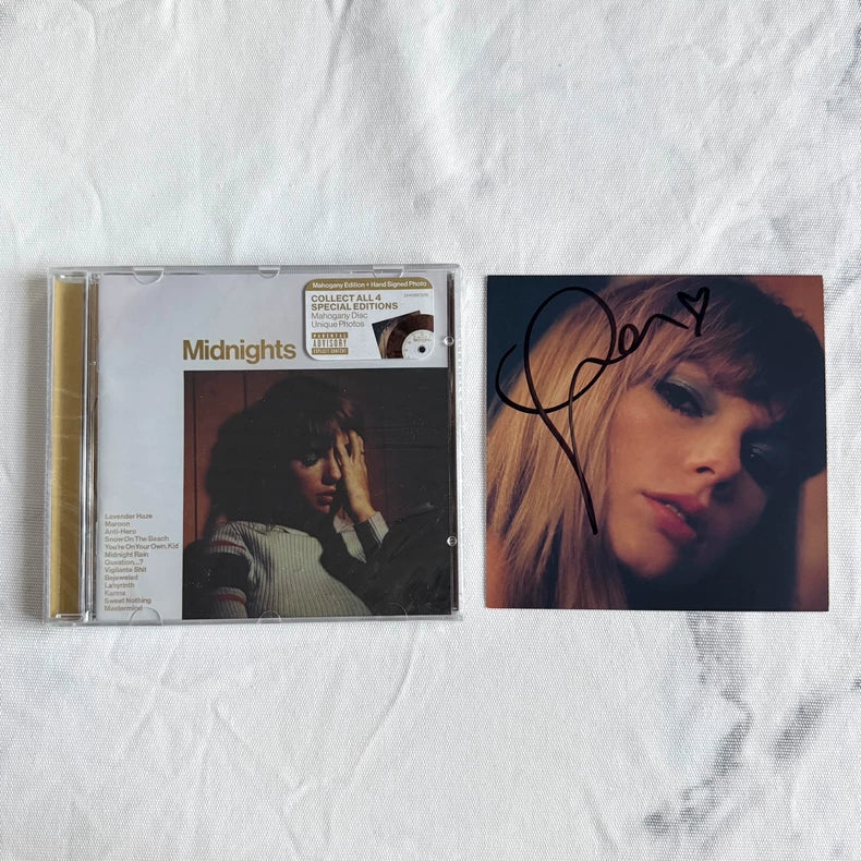 Taylor Swift – Midnights – Mahogany Signed CD with Heart, Replacement Case