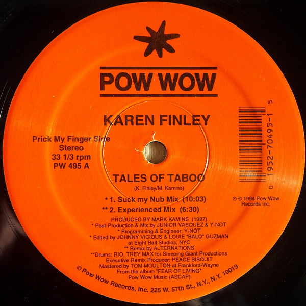 Karen Finley : Tales Of Taboo (12")