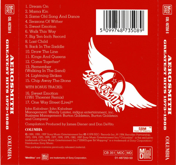 Aerosmith : Greatest Hits 1973-1988 (MD, Comp)