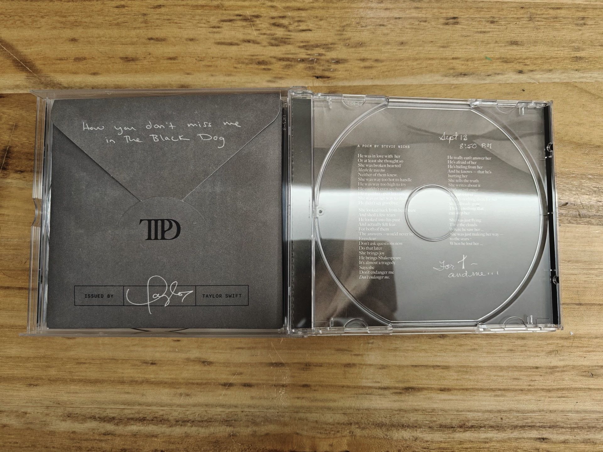 Taylor Swift – The Tortured Poets Department: The Black Dog Deluxe CD — Opened, Complete