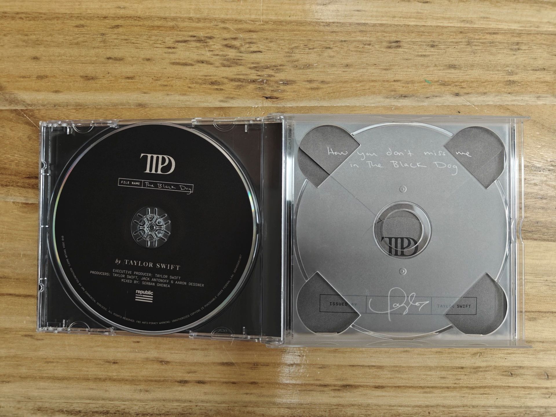 Taylor Swift – The Tortured Poets Department: The Black Dog Deluxe CD — Opened, Complete