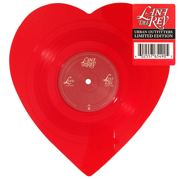 Lana Del Rey : Love / Lust For Life (7", Shape, Single, Ltd, Red)