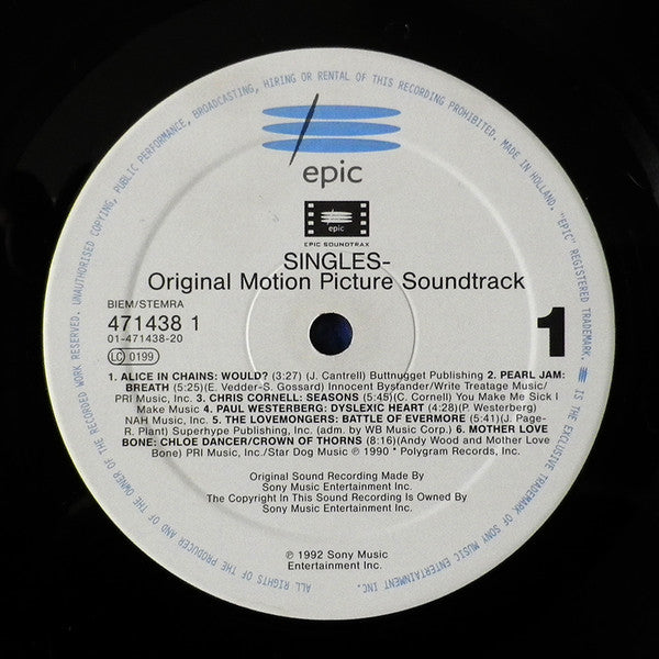 Various : Singles (Original Motion Picture Soundtrack) (LP, Comp)