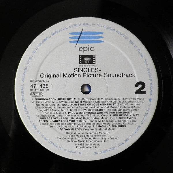 Various : Singles (Original Motion Picture Soundtrack) (LP, Comp)