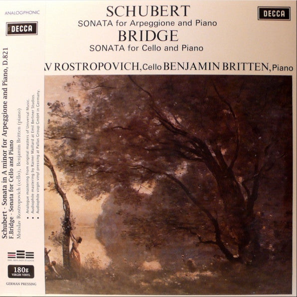 Schubert* / Bridge* - Mstislav Rostropovich & Benjamin Britten : Schubert: Sonata For Arpeggione And Piano / Bridge: Sonata For Cello And Piano (LP, Album, RE, 180)
