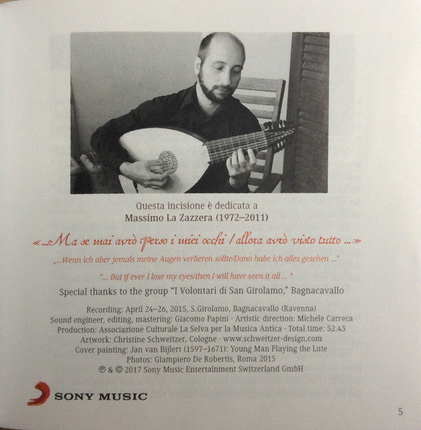 Giacomo Gorzanis*, Michele Carreca : Solo Lute Music (CD)