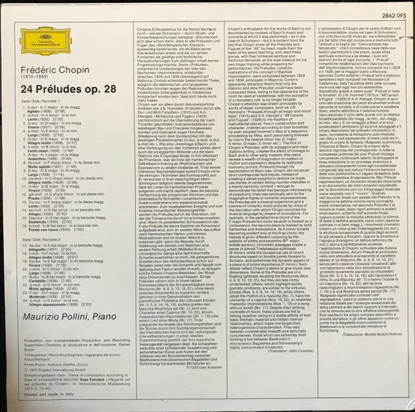 Frédéric Chopin, Maurizio Pollini : 24 Préludes Op. 28 (LP)