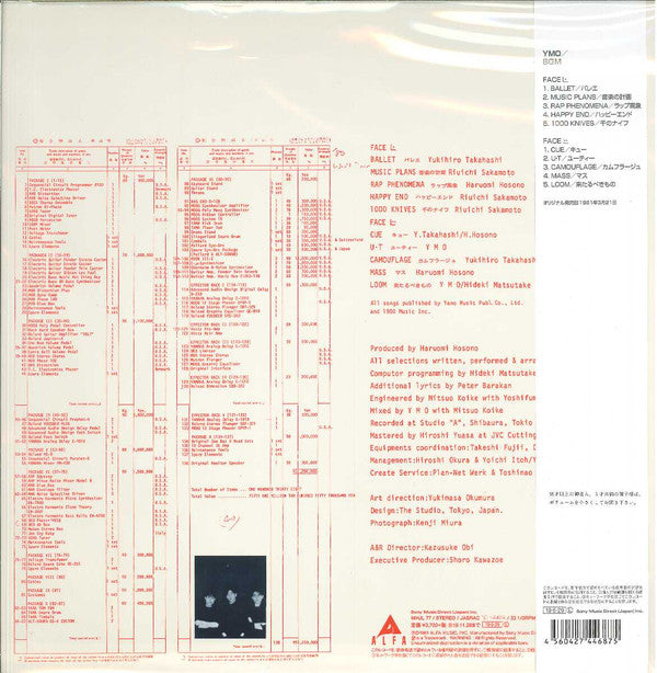 YMO* : BGM (LP, Album, Ltd, RE, RM)