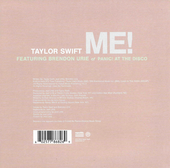 Taylor Swift Featuring Brendon Urie : Me! (7", Single, Ltd)