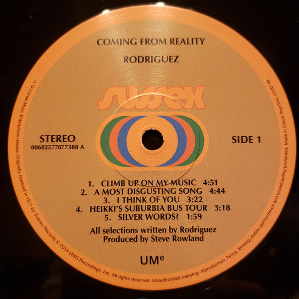 Sixto Rodriguez : Coming From Reality (LP, Album, RE, RM)