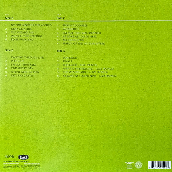 Stephen Schwartz : Wicked (Original Broadway Cast Recording) (2xLP, Album, Ltd, RE, S/Edition, Gre)