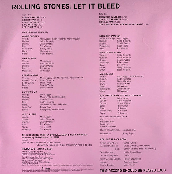 The Rolling Stones : Let It Bleed (LP, Album, RE, RM, 50t)