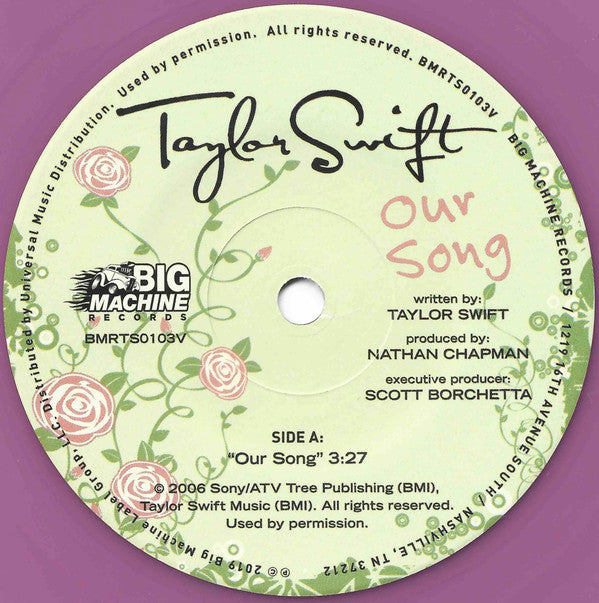 Taylor Swift : Our Song (7", Single, Ltd, Num, Lav)