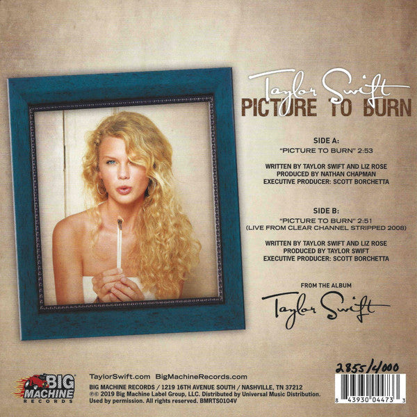 Taylor Swift : Picture To Burn (7", Single, Ltd, Num, Gra)