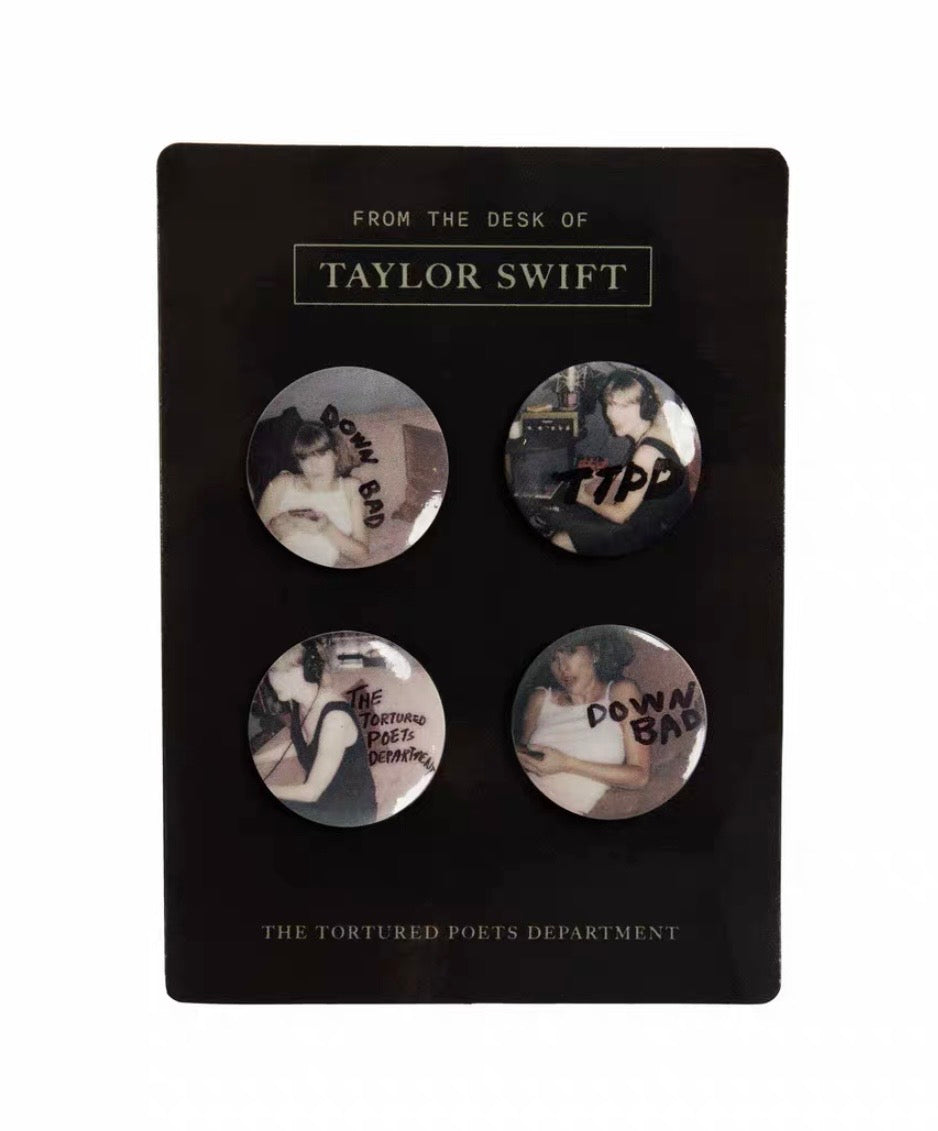 Taylor Swift TTPD 4-Piece Enamel Pin Set Official Merch - Read Desc