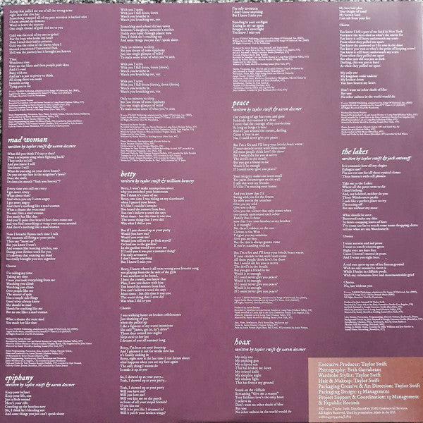 Taylor Swift : Folklore (2xLP, Album, Dlx, Ltd, Gre)