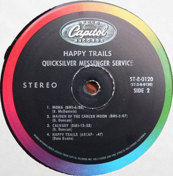 Quicksilver Messenger Service : Happy Trails (LP, Album, Club)
