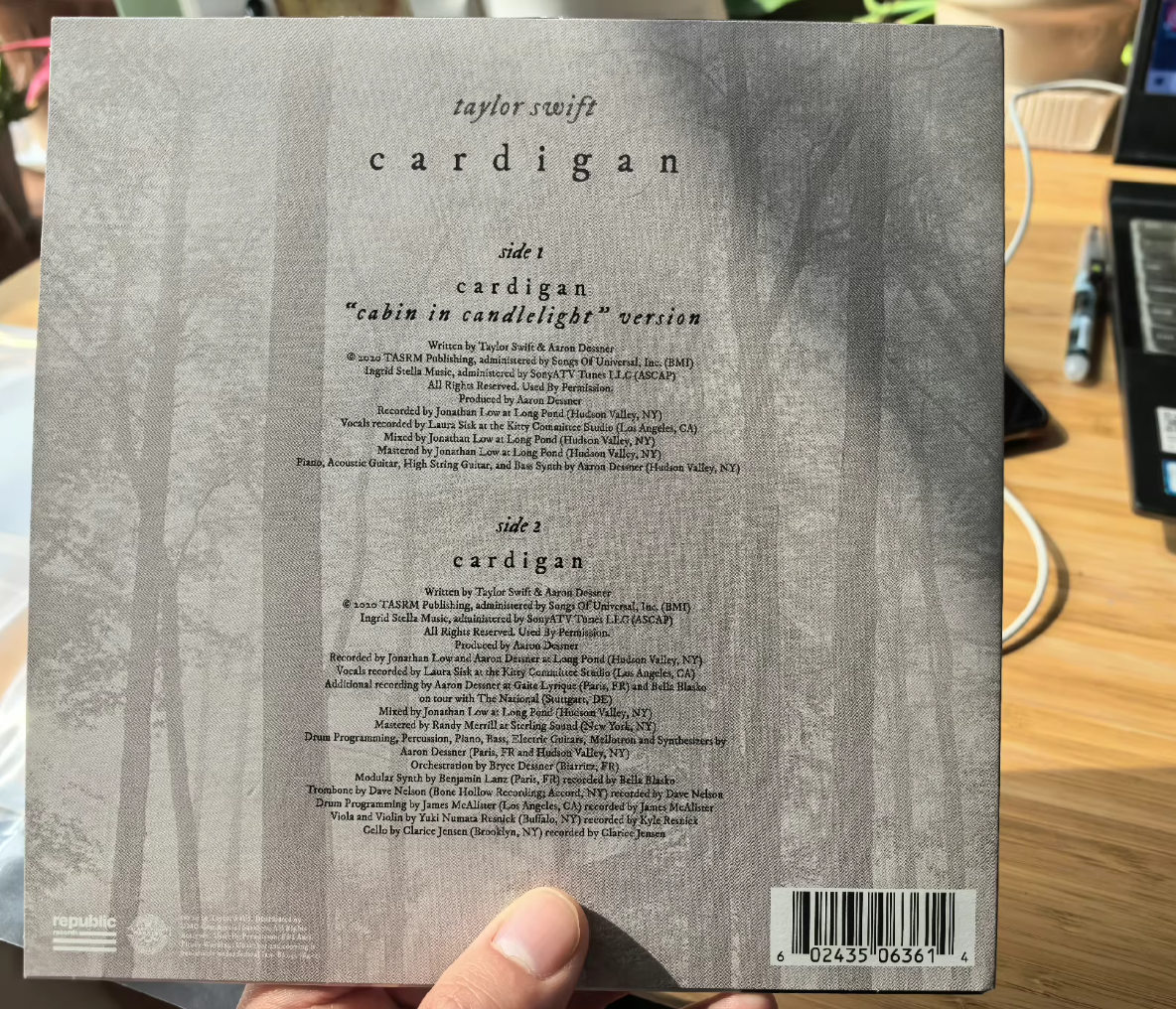 Taylor Swift - cabin in candlelight (7-Inch White Vinyl)
