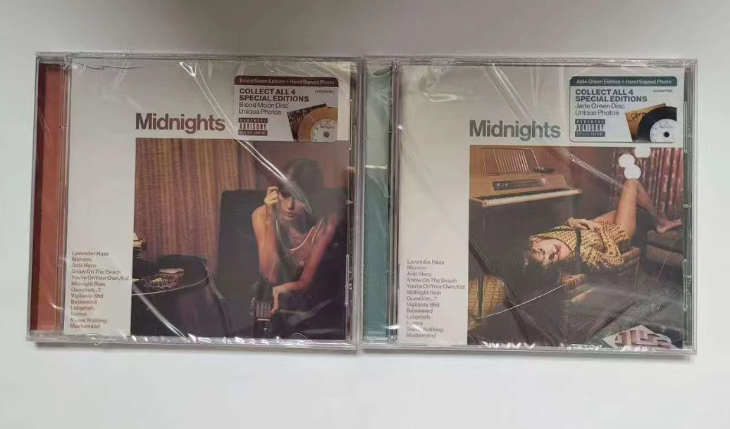 Taylor Swift - Midnights Signed CD Set (Blood Moon + Jade Green, Sealed with Case Damage)