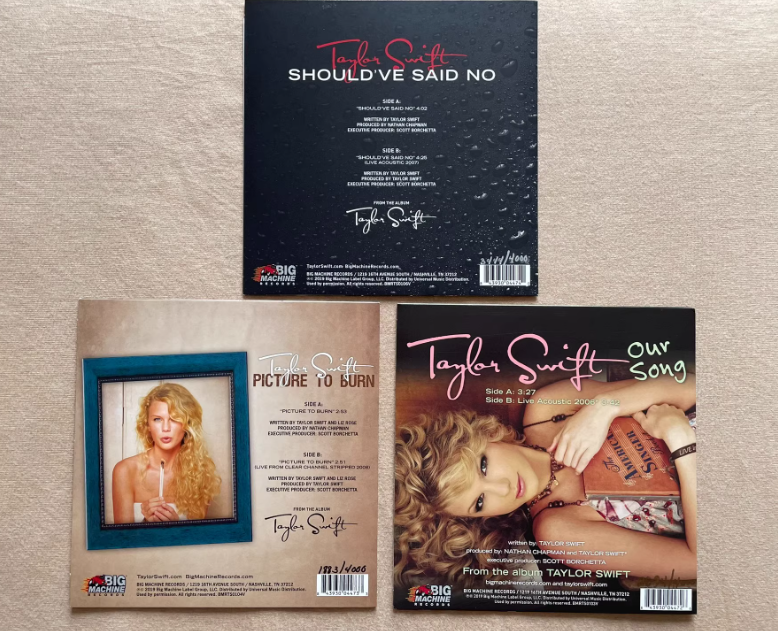 Taylor Swift Debut 7" Colored Vinyl Limited Numbered Set of 3 Open Box Like New