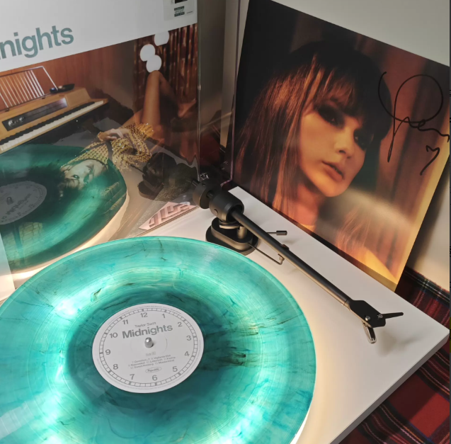 Taylor Swift Midnights Jade Green Vinyl Signed Autographed Like New Free CD