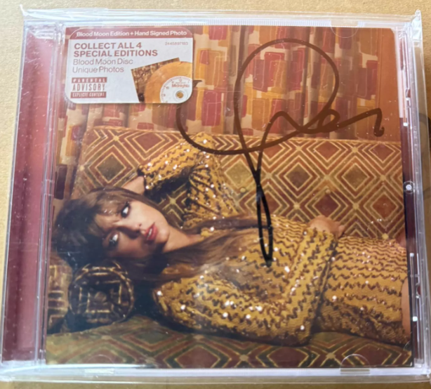 Taylor Swift Midnights Blood Moon Autographed CD Open Box Like New US Edition