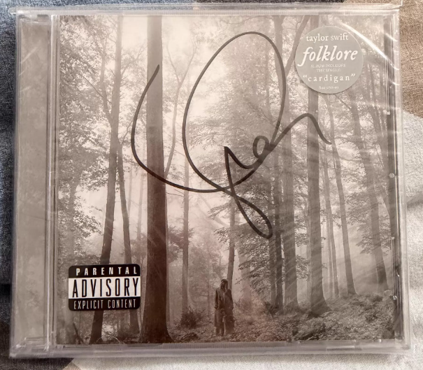 Taylor Swift Folklore Autographed CD Sealed Star Paper Sticker