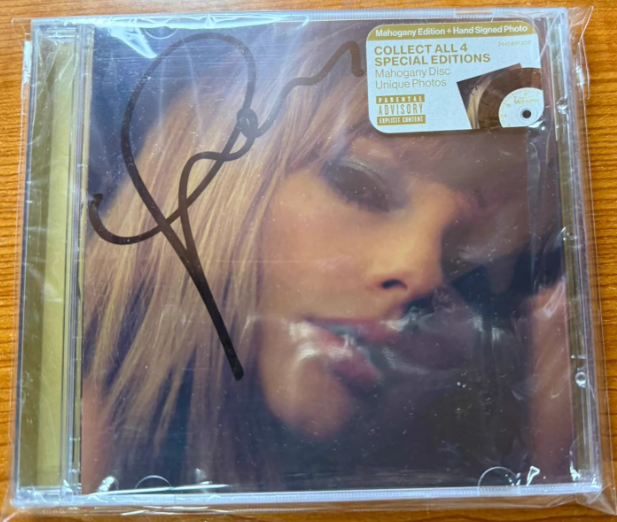 Taylor Swift Midnights Mahogany Autographed CD Open Box Side Tear US Edition