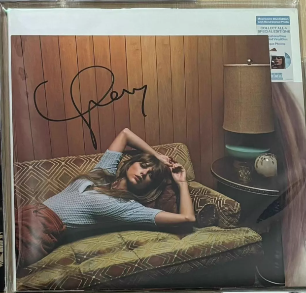 Taylor Swift – Midnights Moonstone Blue Edition Signed Vinyl LP Unsealed