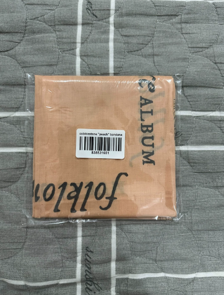 Taylor Swift Folklore Album Cobblestone Peach Bandana Official Merch M/M
