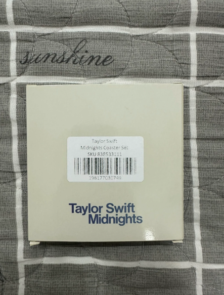 Taylor Swift Midnights Coaster Set Official Vinyl Style Drink Coasters M/M