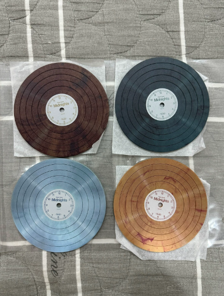 Taylor Swift Midnights Coaster Set Official Vinyl Style Drink Coasters M/M