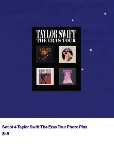 Taylor Swift The Eras Tour Photo Pin Set 4PCS Official Merch M/M