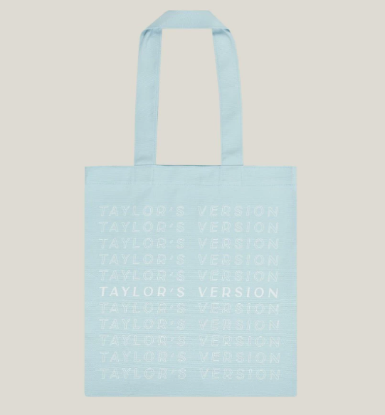 Taylor Swift Taylor’s Version Light Blue Tote Bag Canvas Edition M/M
