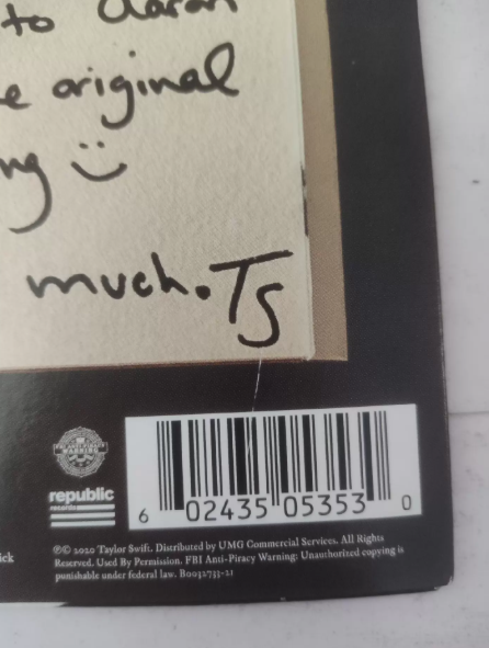 Taylor Swift – Cardigan “Songwriting Voice Memo” Gold 7” Vinyl Single