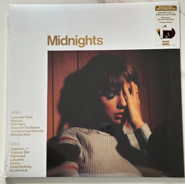 Taylor Swift – Midnights Mahogany Marbled Vinyl Signed Edition M/NM