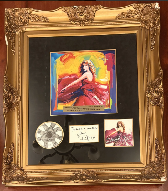 Taylor Swift Speak Now Thanks A Million Framed Signed CD Plaque