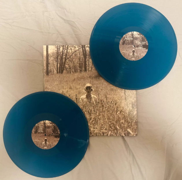 Taylor Swift - Folklore (2LP Transparent Blue Vinyl, VG+, Sleeve Corner Crease)