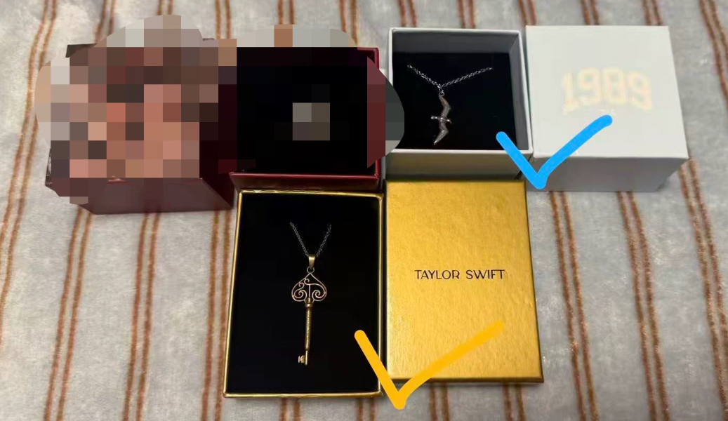 Taylor Swift Fearless Key + 1989 Seagull Necklaces Set, VG+