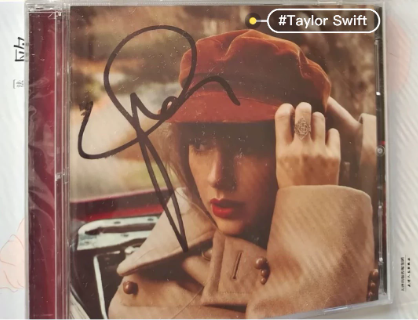 Taylor Swift - Red TV Signed CD, NM Ink Smudge & Tiny Case Crack