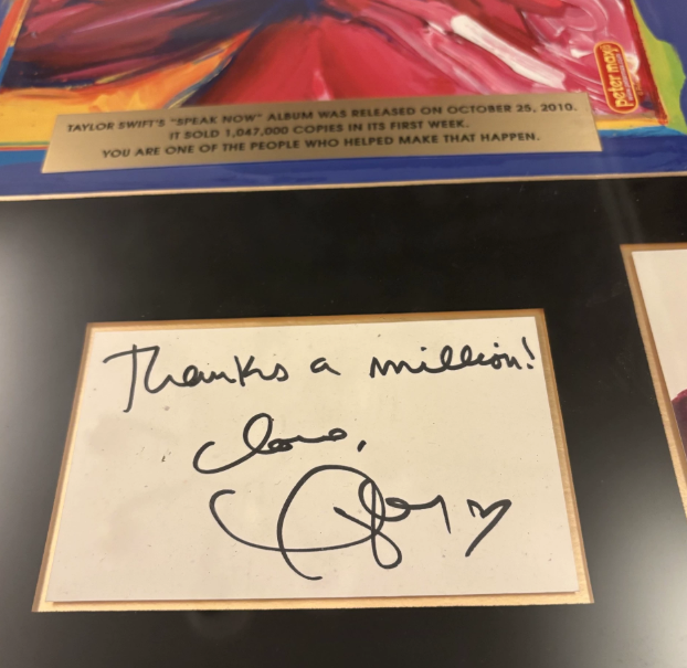 Taylor Swift – Speak Now "Thanks A Million" Hand-Signed CD Presentation Frame