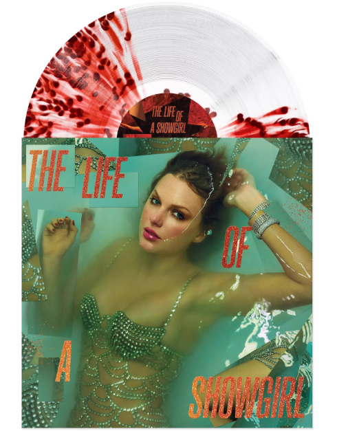 Taylor Swift The Life Of A Showgirl Honestly Wild Transparent Red Splatter Vinyl