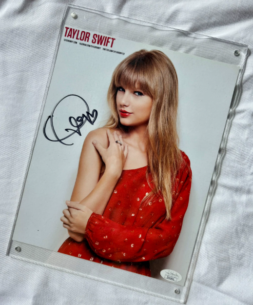 Taylor Swift – RED Era Signed Promo Photo with Display Frame
