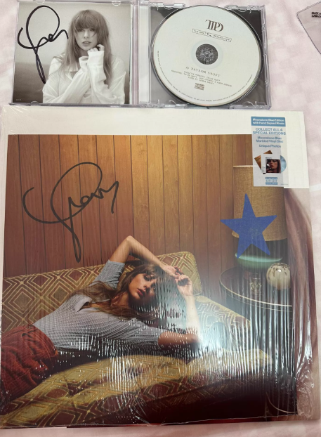 Taylor Swift – Midnights Signed Vinyl + The Tortured Poets Department Signed CD Bundle