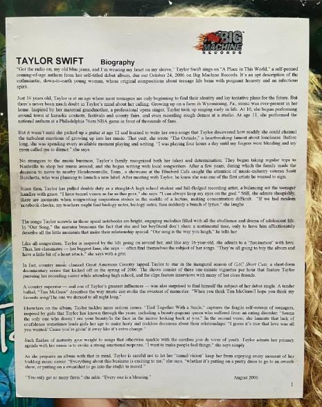 Taylor Swift – Taylor Swift RSD Blue Vinyl 2LP + Signed Mini Poster Bundle